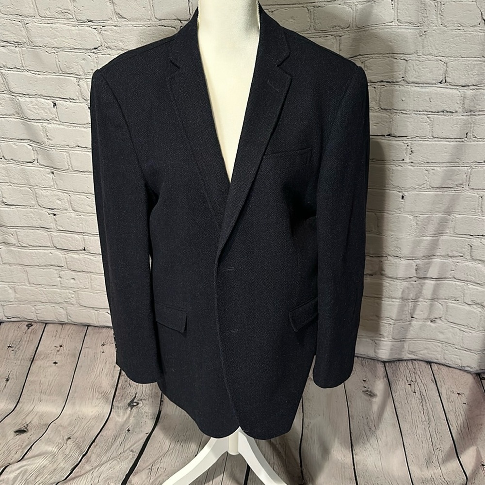 Blue by Pronto Uomo Men's Navy Herringbone Blazer XL
